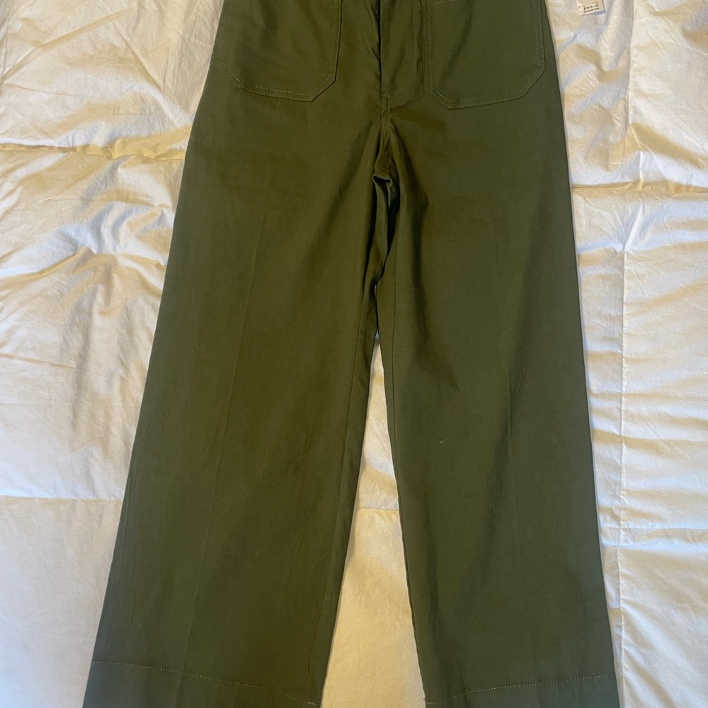 Maeve Colette Green Wide Leg Pants